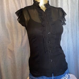 ✨ 4 for $25 ✨ Black Ruffled Blouse